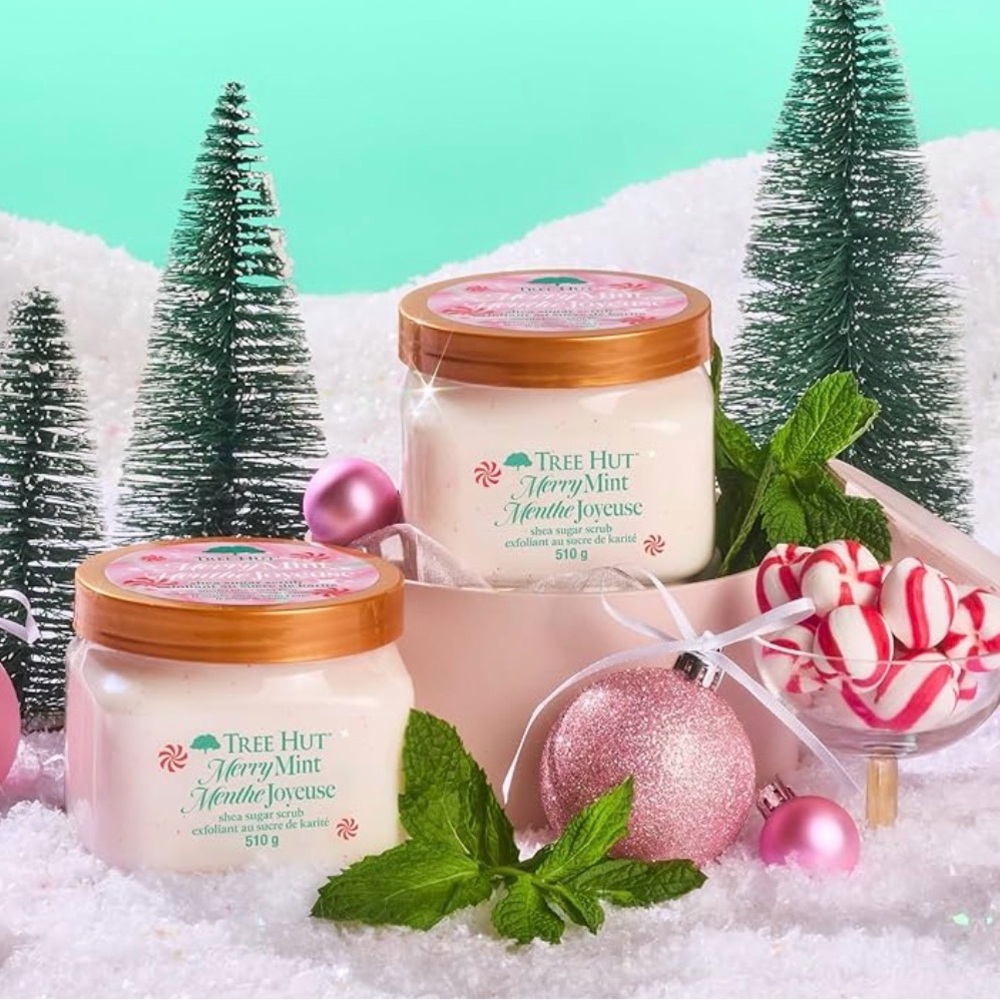 Tree hut 18oz Merry Mint Sugar Scrub - White